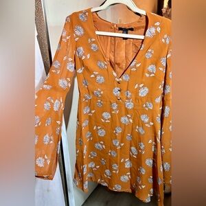F21 Floral Mini Orange Dress
